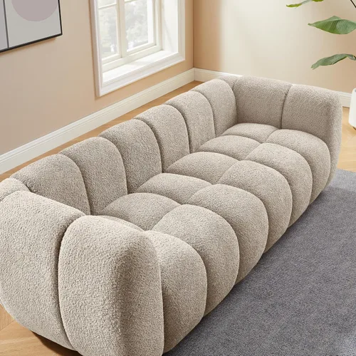 Miniatura 5 de VANOMi Sofá Boucle de Gran Tamaño de 88", Sofá Moderno Tapizado Acolchado Tipo Nube, Sofá Boucle de Asiento Profundo, Acogedor Sofá Moderno de 3
