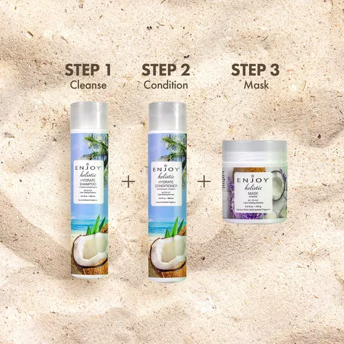 Miniatura 8 de Enjoy Holistic Hydrate Conditioner - Tratamiento nutritivo con infusión de proteínas para cabello dañado, suaviza y desenreda, sin sulfatos ni