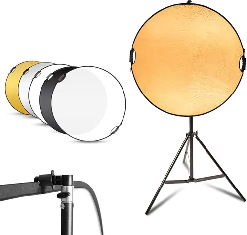 Miniatura 9 de Selens Kit de soporte reflector de luz de 24 x 36 pulgadas/23.6x35.4 in, multidisco plegable 5 en 1 con soporte para fotografía de luz y soporte