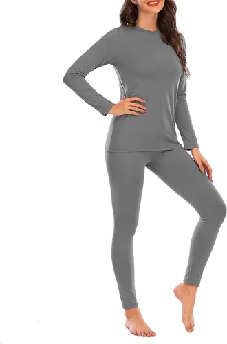 Miniatura 3 de American Trends Conjunto de ropa interior térmica para mujer, ropa interior larga con forro polar, parte superior e inferior, conjuntos térmicos