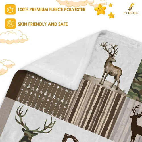 Miniatura 3 de FLOCHIL Manta de bebé personalizada para niños, manta de bebé personalizada con nombre, manta de bebé de bosque personalizada, regalo para baby