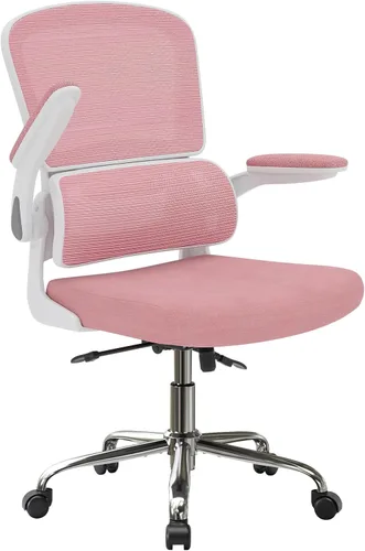 Miniatura 12 de Logicfox Silla de oficina ergonómica con soporte lumbar 2D adaptable y brazos abatibles, silla de escritorio de malla transpirable para aliviar