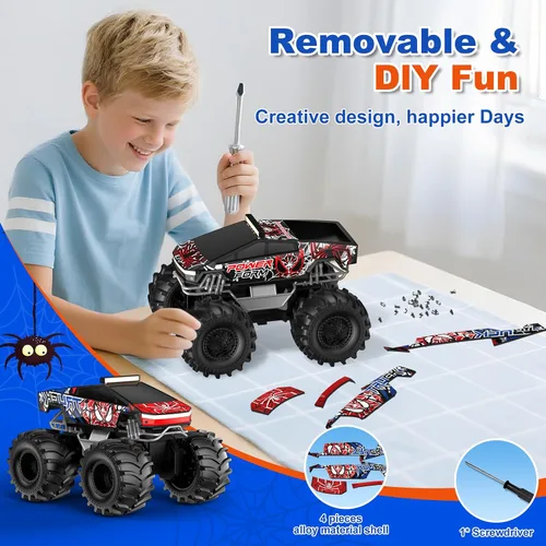 Miniatura 7 de Auto de control remoto anfibio, 1:18 impermeable Monster Truck Juguetes RC Cars, 2.4GHz RC Trucks 4WD todoterreno todo terreno, regalos