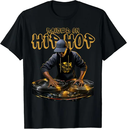 Hip Hop Legends Camiseta unisex de manga larga con cuello redondo y ajuste clásico para adultos, diseño de hip hop DJ 50 aniversario