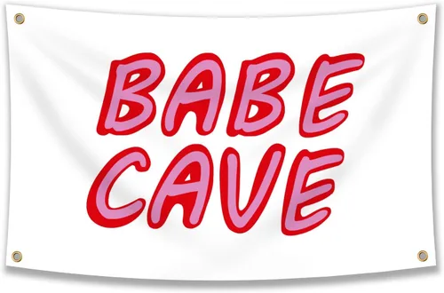 Bandera de cueva de bebé de 3 x 5 pies, divertido póster duradero, bandera de pared de cueva de hombre con 4 ojales de latón. Esta hermosa bandera