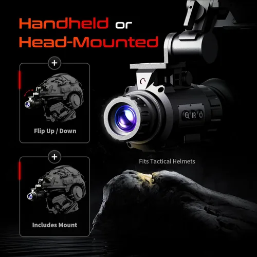 Miniatura 2 de GOYOJO GNG2K Monocular de visión nocturna – 2K / 60Hz Actualizar gafas digitales de visión nocturna, montaje en casco, NVG infrarrojo sigiloso