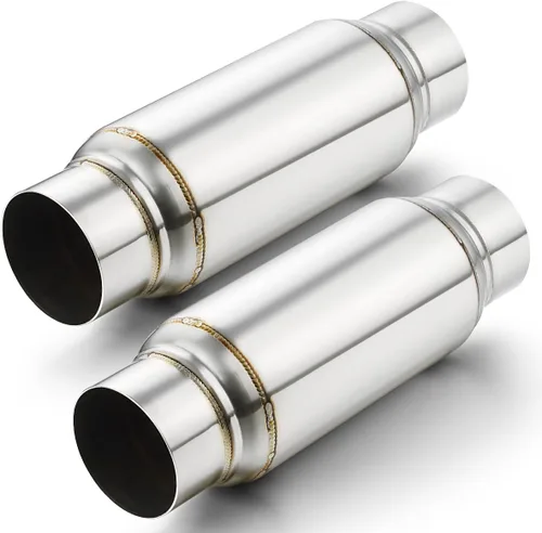 Miniatura 14 de A-KARCK Resonador de Escape de Entrada de 2.0", Resonador de Silenciador Entrada de 2.0" Salida de 2.0" Longitud Total de 14" Acero Inoxidable