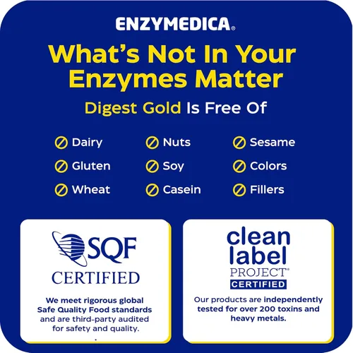 Miniatura 8 de Enzymedica - Digest Gold + ATPro - Enzimas de máxima potencia para la salud digestiva, descompone carbohidratos, grasas, fibra y proteínas