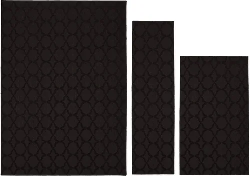 Miniatura 194 de Garland Rug Sparta - Alfombra antideslizante de polipropileno de 2 pies x 12 pies, color negro, ideal para salas de estar y pasillos, elegante