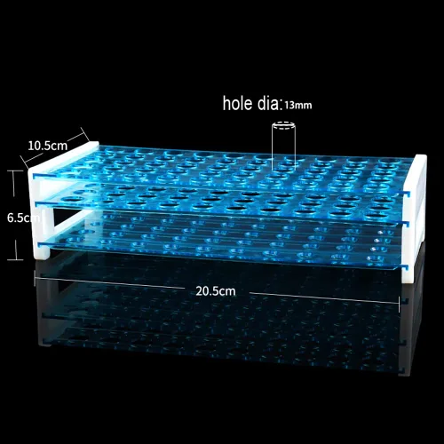 Miniatura 2 de Estante de tubo de ensayo acrílico transparente para tubos de 1.5/2/0.2 fl oz, soporte de tubo de laboratorio de 50 agujeros para tubos de ensayo