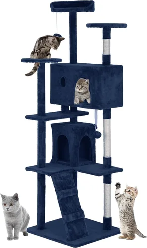 Miniatura 32 de PayLessHere Árbol para Gatos de 54 Pulgadas Torre para Gatos con Poste Rascador para Gatos, Soporte de Condominio para Gatos de Múltiples Niveles