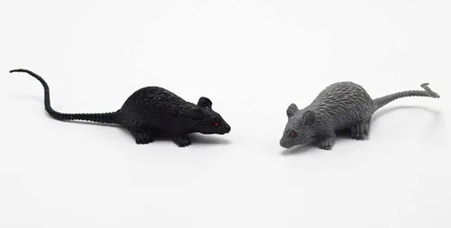 Miniatura 4 de Juguetes de ratón falsos de plástico, broma, ratón, día de los inocentes, suministros para fiesta de Halloween, color negro, 30