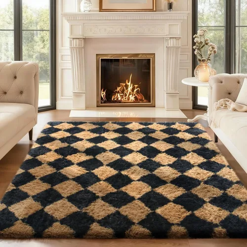 Miniatura 130 de Ophanie Alfombra Verde de Césped, Alfombras de Área para Dormitorio, Alfombra Shag Esponjosa de 4x6 pies, Suave Peluda Afelpada Linda para Niños 7