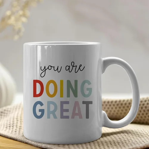 Miniatura 5 de IWXYI Taza de café con texto en inglés "You Are Doing Great con texto en inglés "You Are Doing Great", taza de café de 11 onzas, regalo inspirador