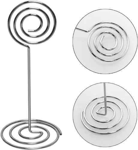 Miniatura 5 de Soporte para tarjetas de número de mesa, paquete de 25 soportes para fotos para mesas, soportes de números de fotos con forma de alambre, clips
