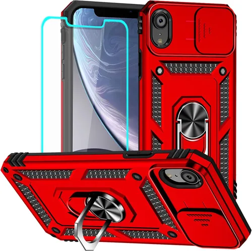 Miniatura 8 de HNHYGETE Funda para iPhone XR con protector de pantalla HD: [grado militar de 20 pies probada en caídas] Funda protectora para cámara deslizante a
