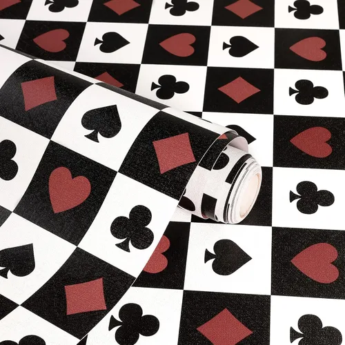 Miniatura 13 de Amiya Papel tapiz a cuadros para despegar y pegar, papel de contacto de mosaico blanco y negro, un juego de 17.3 x 480 pulgadas, moderno papel