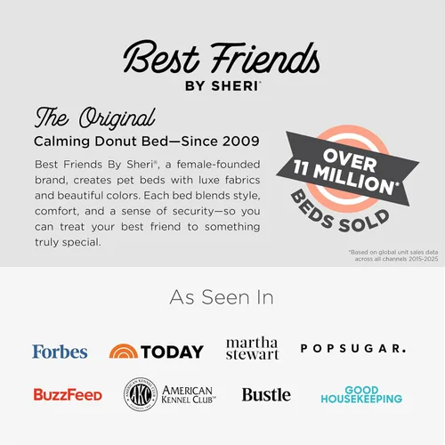 Miniatura 8 de Best Friends by Sheri - The Original Calming Donut - Cama calmante en forma de dona para perros y gatos - Pelo largo, gris escarcha, S, 23 x 23