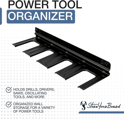 Miniatura 3 de StoreYourBoard Organizador de herramientas eléctricas, estante de almacenamiento de garaje de montaje en pared, acero sólido