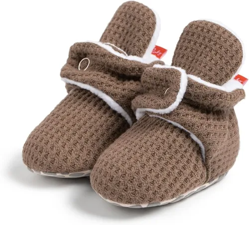 Miniatura 75 de Sawimlgy - Botines de algodón antideslizantes para recién nacido, con agarre, para cuna o para el invierno