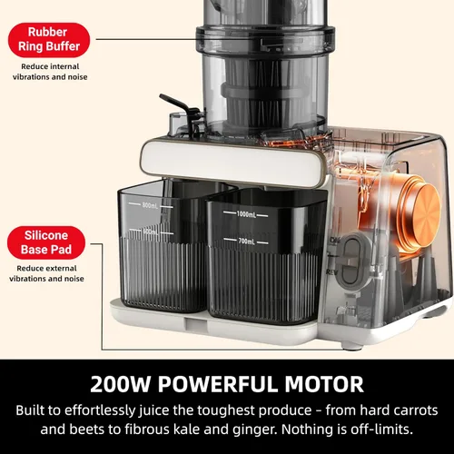 Miniatura 5 de AIZIYO - Exprimidor con canal grande de 5.4 pulgadas, 99% de rendimiento de jugo, sin BPA, separación automática de pulpa, máquina exprimidora