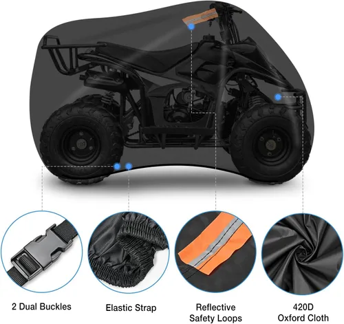 Miniatura 5 de Nilight Funda para ATV Impermeable Material 420D Ripstop Resistente 4 ruedas Funda para Quad Todo Tiempo Protección UV para Kawasaki Yamaha Polaris