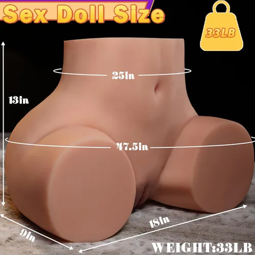 Miniatura 5 de Muñeca sexual de tamaño real de 33 libras con culo grande, masturbador masculino, coño falso, muñeca sexual femenina suave con culo grande