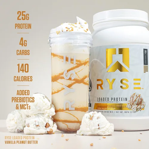 Miniatura 4 de RYSE - Proteína en polvo cargada, 0.88 onzas de proteína de suero de leche aislada y concentrada, con fibra prebiótica y MCT, baja en carbohidratos