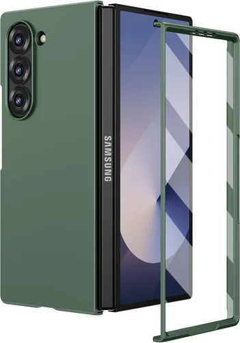Miniatura 24 de Ruky Funda para Samsung Galaxy Z Fold 5, cubierta de cuerpo completo con protector de pantalla integrado, soporte de carga inalámbrica de PC duro