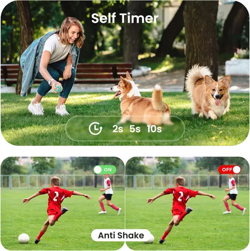 Miniatura 4 de Cámara digital, cámara para niños, UHD 4K 72MP apuntar y disparar cámaras digitales con tarjeta de memoria de 32 GB y zoom digital de 16X