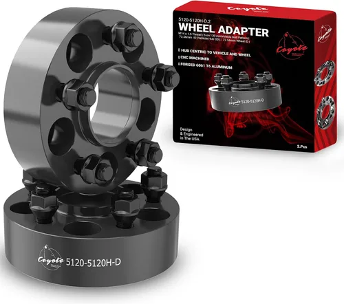 Miniatura 12 de Wheel Accessories Parts 2 espaciadores de rueda centrados en buje 5 en 4.724 in 0.197x4.724 in 0.787 in grueso 2.857 in Hub M14x1.5 14x1.5 rosca