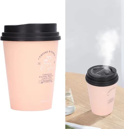 Miniatura 8 de Humidificador de escritorio USB 10.1 fl oz taza de café de bajo ruido apagado automático compacto ligero ahorro de espacio mini humidificador