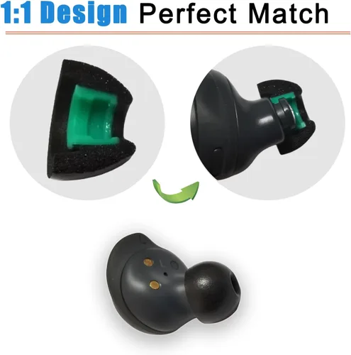 Miniatura 3 de Puntas de espuma viscoelástica para Galaxy Buds FE/Galaxy Buds+ / Galaxy Buds 2 – Puntas de repuesto, aislamiento de ruido, ajuste cómodo, 3 pares