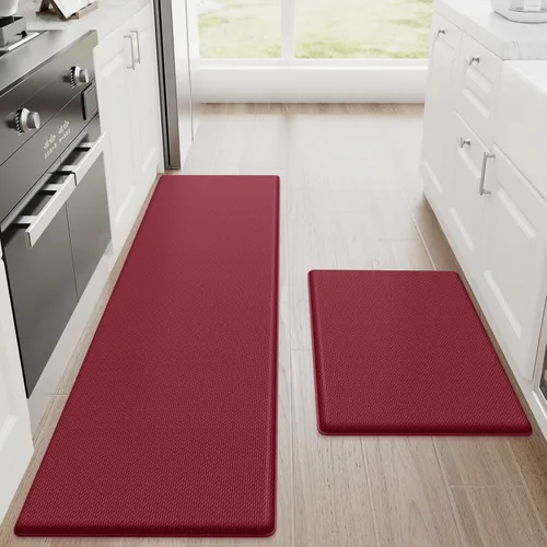 Miniatura 13 de StepRite Tapetes de cocina, 2 tapetes acolchados, antifatiga, para piso, de escritorio, antideslizante, impermeables, oficina, alfombras de 17.3 x