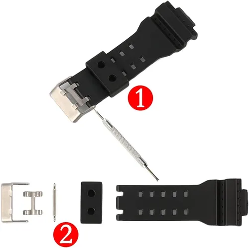 Miniatura 5 de Correa negra de repuesto para correa de reloj Casio, 3 paquetes (0.709 in, 0.787 in, 0.866 in, 0.945 in)