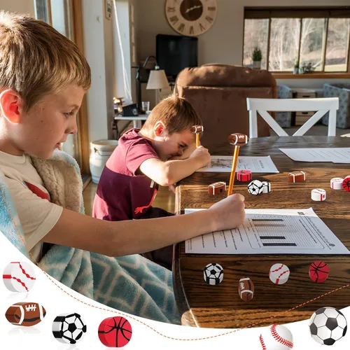 Miniatura 4 de 32 borradores deportivos para baloncesto, fútbol, fútbol, béisbol, para fiestas temáticas de cumpleaños, regalos, recompensas para el aula