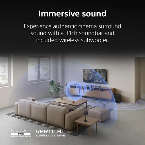 Miniatura 2 de Sony BRAVIA Theater Bar 5, barra de sonido de cine en casa de 3.1 canales para TV con potente subwoofer inalámbrico, sonido envolvente por Dolby