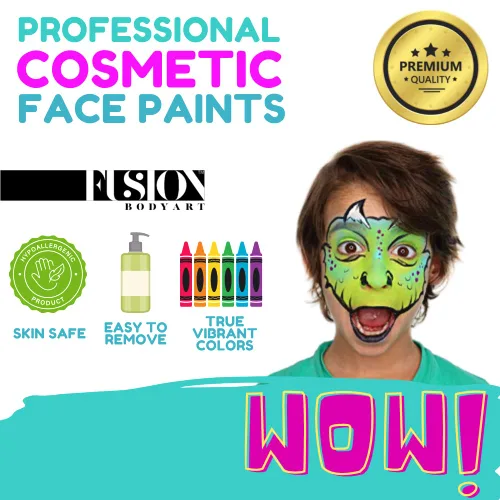 Miniatura 2 de FUSION BODY ART Paleta de pintura facial de calidad, kit de carnaval, hipoalergénico, seguro y no tóxico, kit de pintura facial de maquillaje