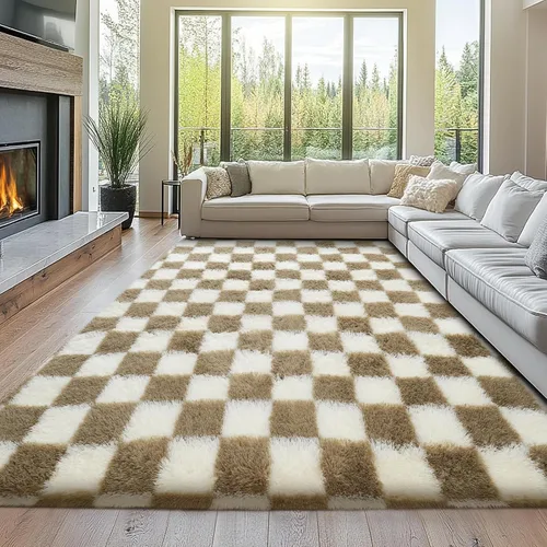 Miniatura 32 de Topmaxcs Alfombra de Área de Pelo Largo Negro para Dormitorio: 8x10 Alfombras de Área de Pelo Largo Esponjosas para Sala de Estar- Alfombras