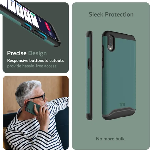 Miniatura 4 de TUDIA DualShield - Funda diseñada para Jitterbug Smart 3, [Fusionar] a prueba de golpes, grado militar, resistente, de doble capa, protección
