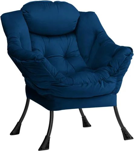 Miniatura 52 de HollyHOME - Silla perezosa con reposabrazos y bolsillo lateral, cómoda silla de sala de acento, sofá de ocio para sala de estar, recámara