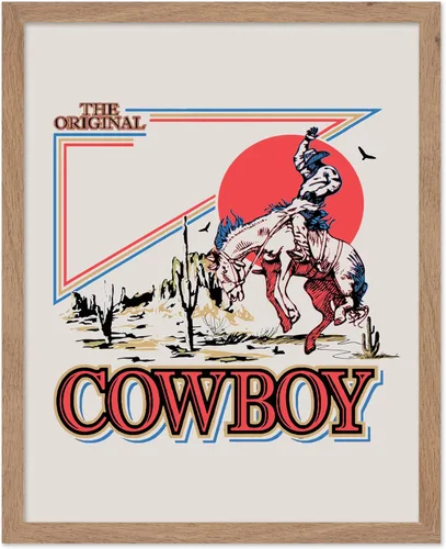 Miniatura 81 de Poster Master Póster de Rodeo marrón – Estampado retro de vaquero sobre caballo – Arte de vaquero – Arte occidental – Arte del salvaje oeste