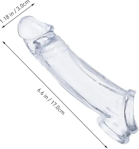 Funda extensora de manga de textura suave para hombres, funda de extensión de mejora masculina, el mejor regalo (transparente, 8 pulgadas +)