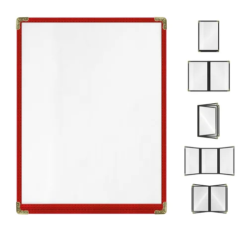 Miniatura 64 de Goodsmart - Fundas para menú de restaurante, paquete de 25 unidades, color negro, 2 vistas, soportes para menú de carga superior, cubiertas