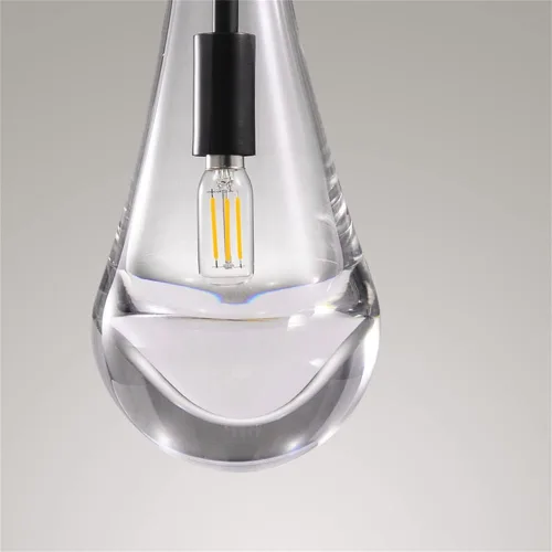 Miniatura 5 de Luces colgantes de gota de lluvia, modernas luces colgantes negras para isla de cocina, lámpara de comedor con forma de gota de lluvia chandelier