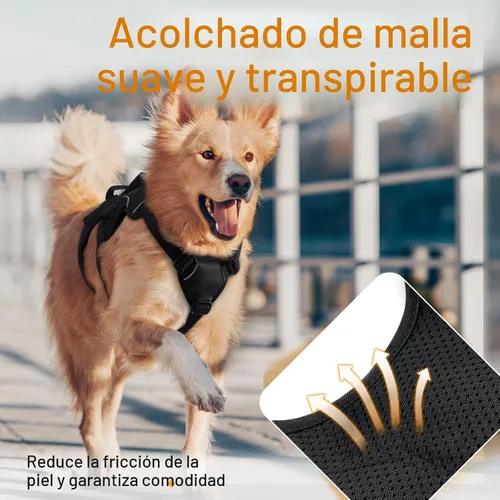 Miniatura 6 de rabbitgoo Arnés para perro a prueba de escapes, arnés suave acolchado de cuerpo completo para mascotas, chaleco reflectante ajustable sin tirones