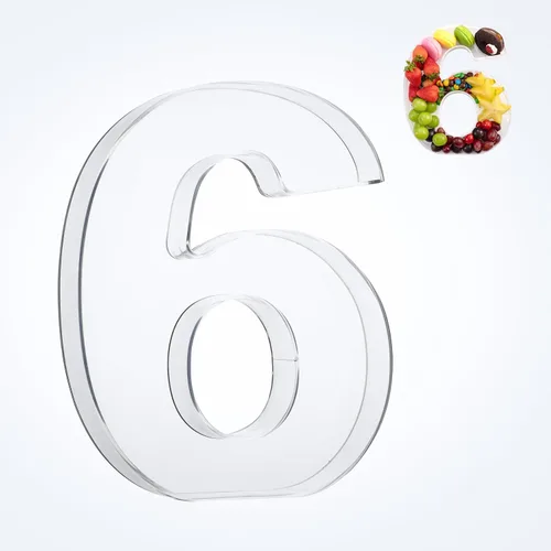Miniatura 40 de Bandeja de 11" de Acrílico con Letras y Números – Bandeja Reutilizable y Rellenable para Aperitivos de Charcutería, Caja de Servir Postres