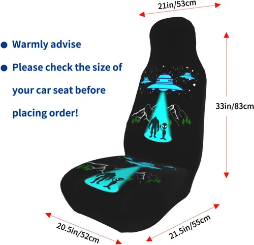 Miniatura 5 de Alien and Bigfoot - Funda de asiento delantero de automóvil para hombres y mujeres, 2 piezas, fundas de asiento automotriz para automóviles, SUV