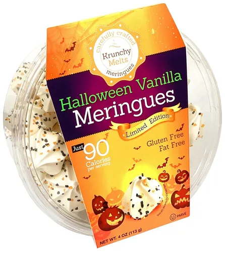 Krunchy Melts Galletas originales de merengue | Sabor vainilla de Halloween | Solo 90 calorías por porción | Sin grasa, sin gluten, sin lácteos (4