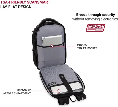 Miniatura 3 de SwissGear Mochila para laptop, Negro, 17 pulg.